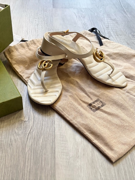 Gucci Shoes - Gucci GG Logo Sandals (women) size 7.5 with box, dust bags, authenticity card